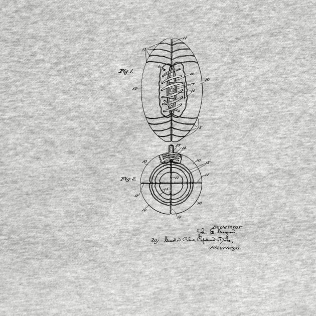 Football Vintage Patent Drawing by TheYoungDesigns